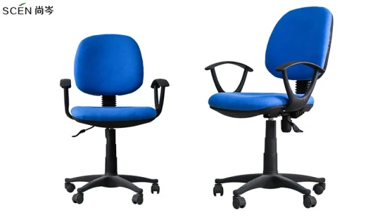 Chine fournisseur de mobilier de bureau moderne réglable en tissu bleu classique ergonomique exécutif pivotant ascenseur secrétaire réception chaise de bureau de jeu avec accoudoir